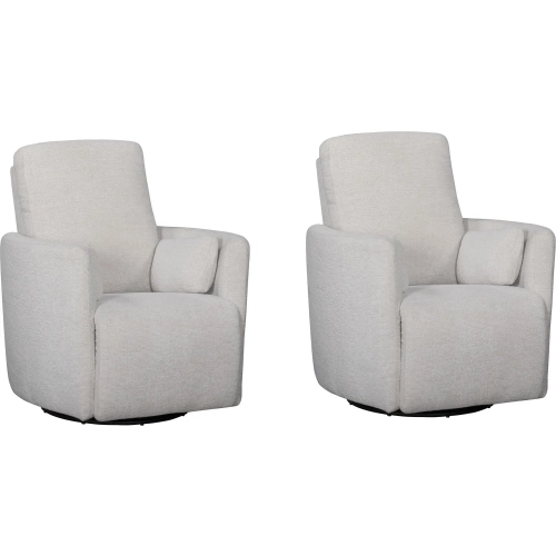Turner Manual Swivel Glider Recliner in Mascarpone White Fabric (Set of 2)