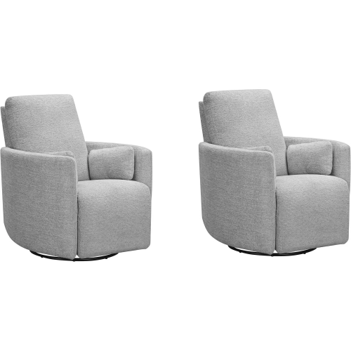Turner Manual Swivel Glider Recliner in Vincent Fog Grey Fabric (Set of 2)