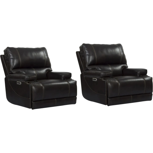 Whitman Freemotion Cordless Power Recliner in Coffee Brown Leather (Set of 2)
