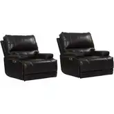 Whitman Freemotion Cordless Power Recliner in Coffee Brown Leather (Set of 2)