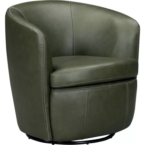 Barolo Swivel Club Chair in Sage Green Italian Leather