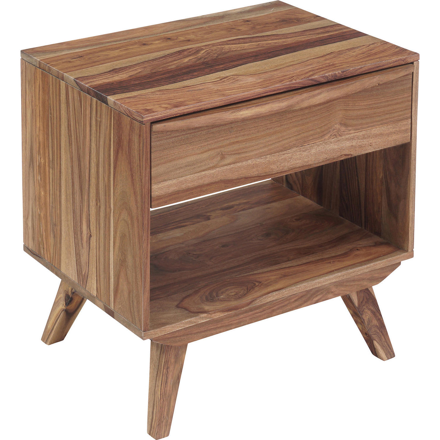 Porter Designs Fusion Solid Sheesham Wood Nightstand - Light Brown