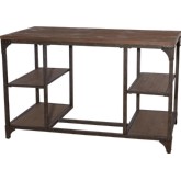 Benjamin Desk in Weathered Driftwood Pine Veneer & Metal
