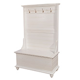 White Hall Tree with Storage Seat in White Finish