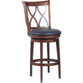 Carmen Big & Tall Barstool in Rustic Oak Wood with Black Upholstery