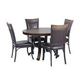 Franklin 5 Piece Dining Set in Wood & Metal - Table & 4 Chairs