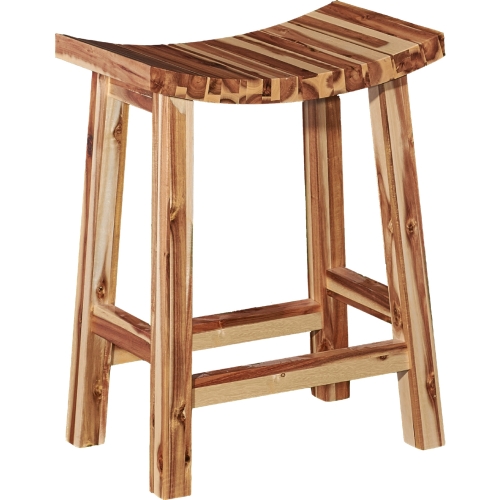 Dale Saddle Counter Stool in Light Natural Acacia Wood