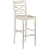 Asher Bar Stool in White with Planked Seat