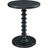 Black Round Spindle Occasional Table