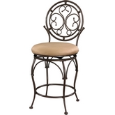 Big & Tall Scroll Circle Back Counter Height Stool in Bronze