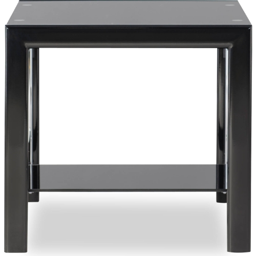Black Glass End Side Table (Set of 2)