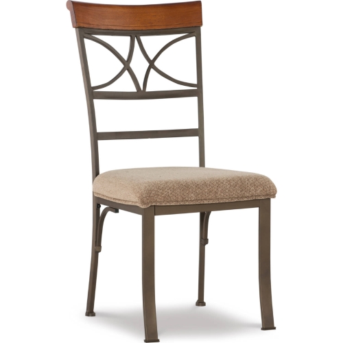 Hamilton Dining Chair in Taupe Beige Fabric & Metal (Set of 2)