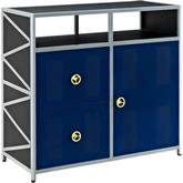 Dune Buggy 2 Drawer 1 Door Cabinet in Blue & Black