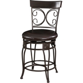 Big & Tall Back to Back Scroll Counter Stool in Dark Bonze