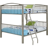 Heavy Metal Full Over Full Bunk Bed in Pewter