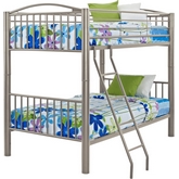Heavy Metal Twin Over Twin Bunk Bed in Pewter