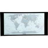 World Map Printing Curved X Sided Computer Desk