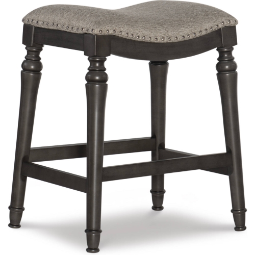 Hayes Counter Stool in Grey with Grey Fabric Seat