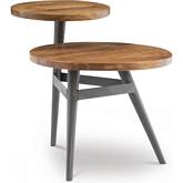 Collis 2 Tiered Side Table in Wood & Gunmetal