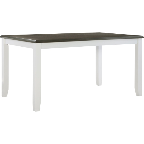 Jane 60" Dining Table Vanilla White with Gray Top