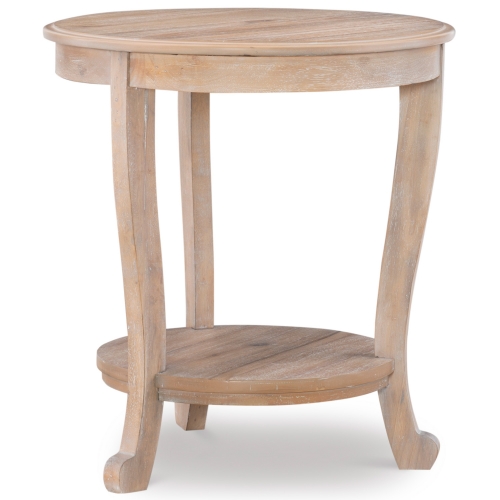 Aubert Round Accent Side Table in Natural Wood
