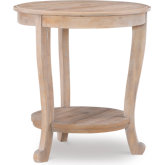 Aubert Round Accent Side Table in Natural Wood