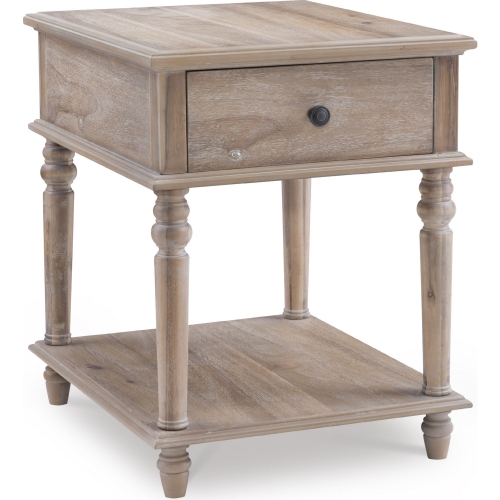 McGhie Side Table in Brushed & Whitewashed Natural