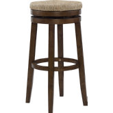 Morgan Swivel Counter Stool in Walnut Finish Wood & Sea Grass