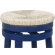 Morgan Swivel Bar Stool in Seagrass & Navy Blue Wood