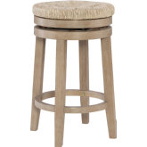 Morgan Swivel Counter Stool in Natural Wood & Sea Grass