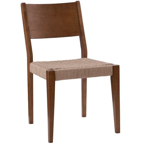 Cadence Dining Chair in Brown Wood & Rope (Set of 2)