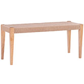 Cadence Dining Bench in Natural Wood & Rope