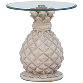 Paradisa Pineapple Side Table in Grey, White & Glass