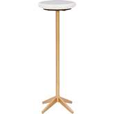 Esmee Drink Side Table in White Stone & Gold Metal
