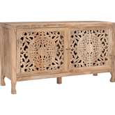 Haven 2 Door Cabinet in Distressed Brown Wood