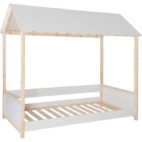 Millie Twin Bed in White & Wood