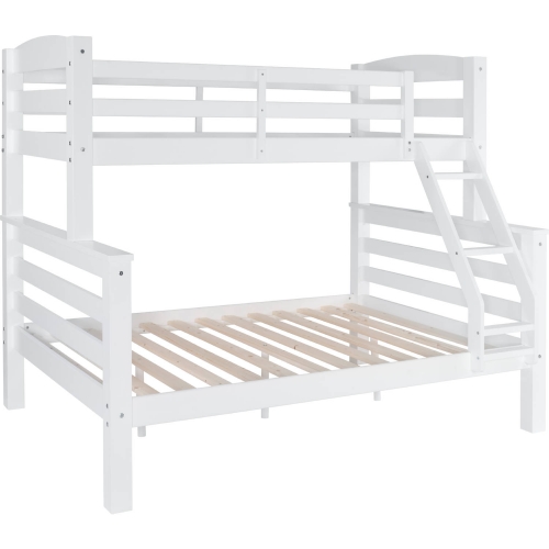 Levi Twin over Full Bunk Bed in White Wood