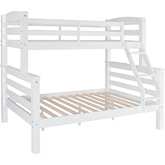 Levi Twin over Full Bunk Bed in White Wood