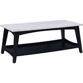 Rainier Coffee Table in White Marble & Grey Wood