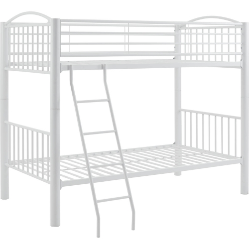Heavy Metal Twin over Twin Bunk Bed in White