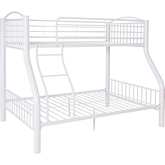 Heavy Metal Twin over Full Bunk Bed in White