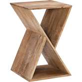 Trevor Triangle Side Table in Natural Finish Wood