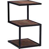 Erickson Accent Side Table Black in Wood & Black Metal