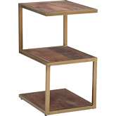 Erickson Accent Side Table Gold in Wood & Gold Metal