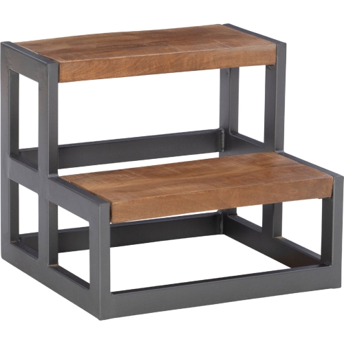 Blythe Bed Steps in Wood & Gunmetal