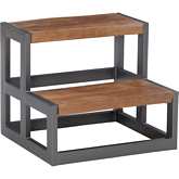 Blythe Bed Steps in Wood & Gunmetal