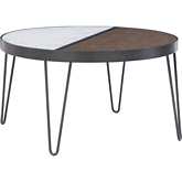 Ronin Coffee Table in White Marble Print Paper & Walnut Finish