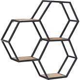 Westlynn Wall Shelves in Natural Mango Wood & Black Iron