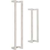 Tesni Wood Towel Rack in White Mango Wood (Set of 2)