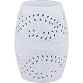 Safiya Side Table in Bright White Aluminum